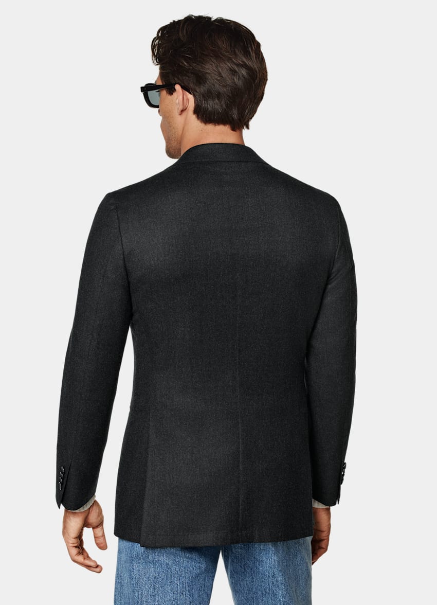 Dark Grey Tailored Fit Havana Suit Jacket