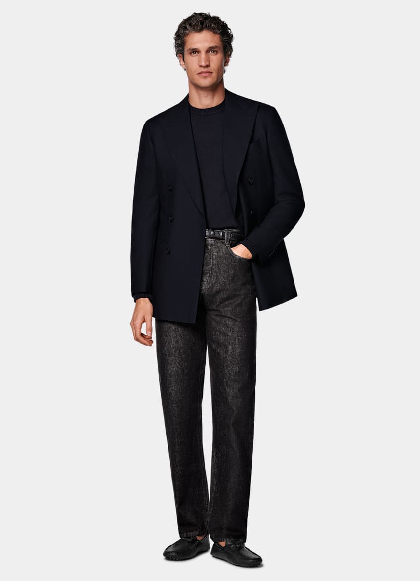 Navy Tailored Fit Havana Suit Jacket