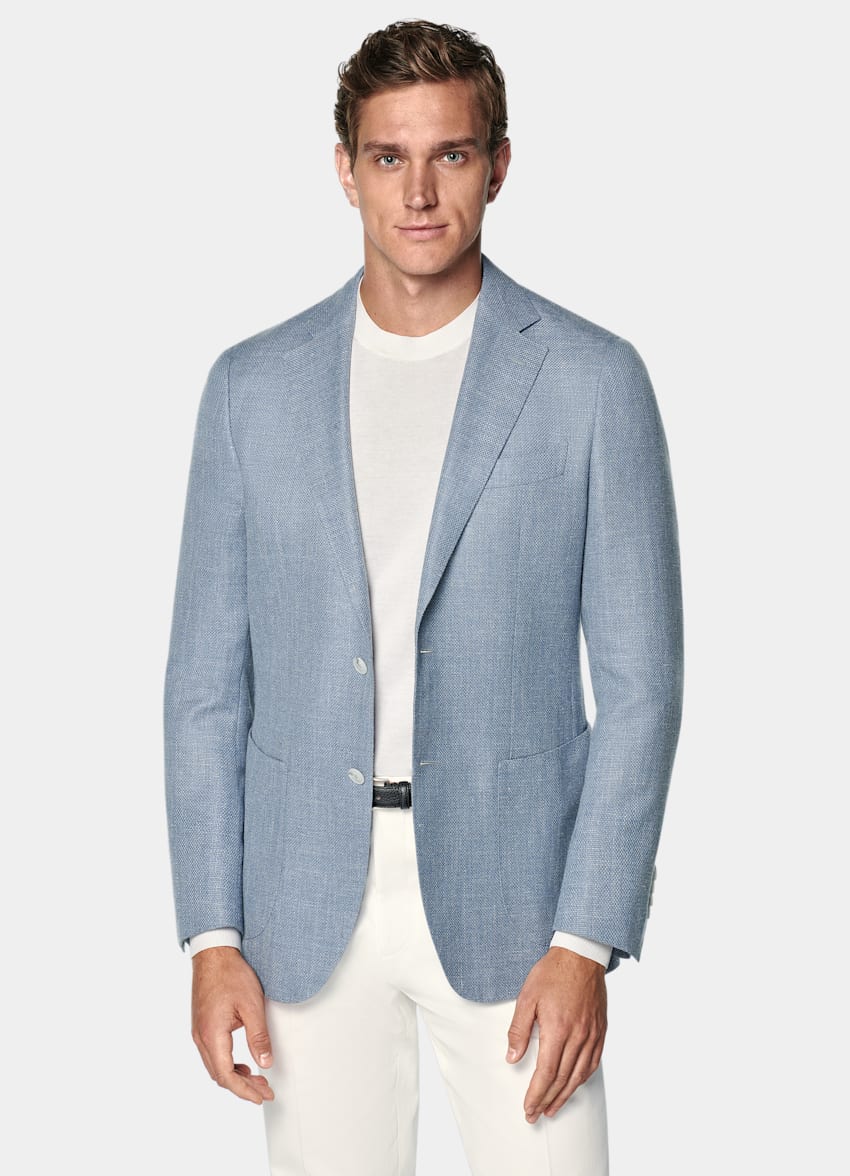 Light Blue Tailored Fit Havana Blazer