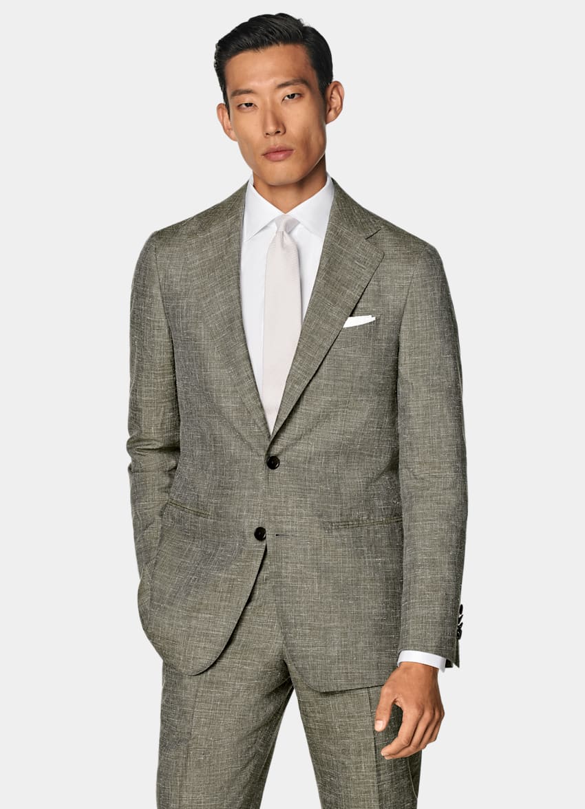 Light Green Tailored Fit Havana Suit