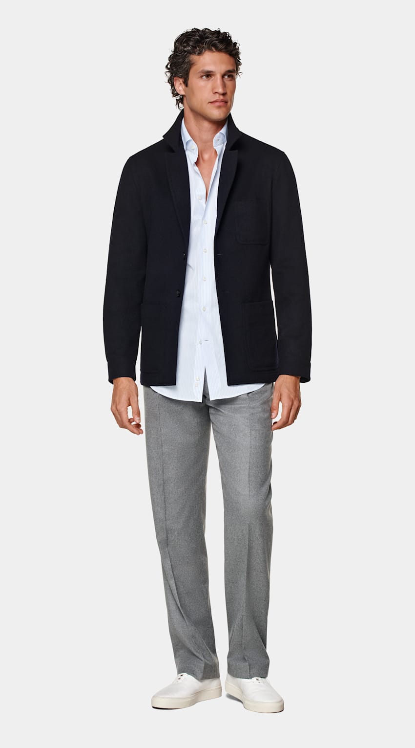 Navy Relaxed Fit Shirt-Jacket