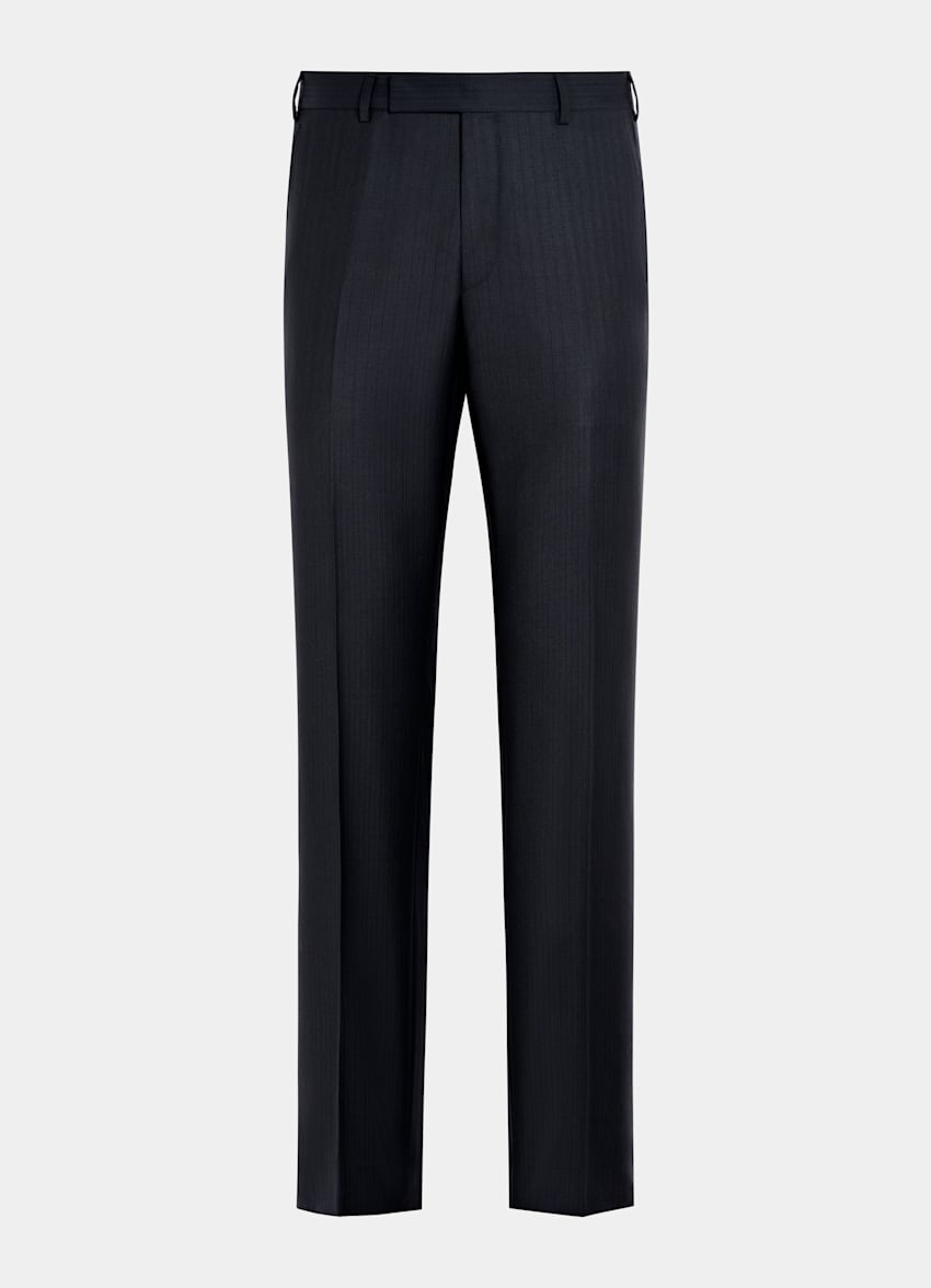 Navy Striped Tailored Fit Milano Suit
