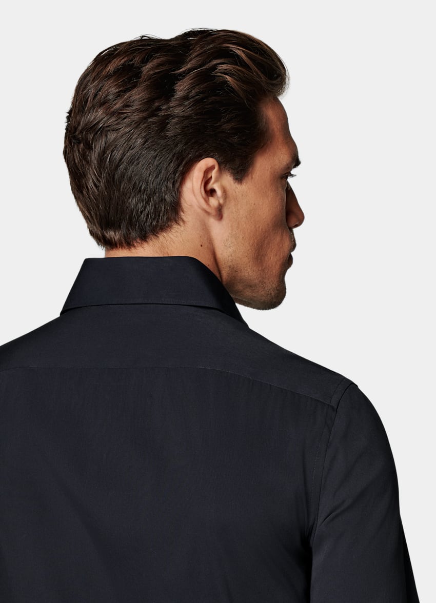 Navy Poplin Tailored Fit Shirt