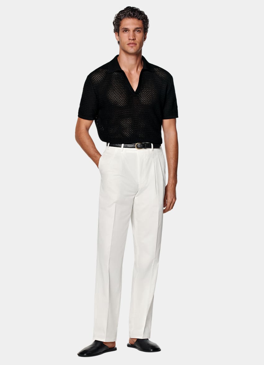 Off-White Wide Leg Straight Chinos