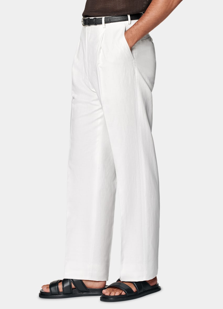 Off-White Wide Leg Straight Pants
