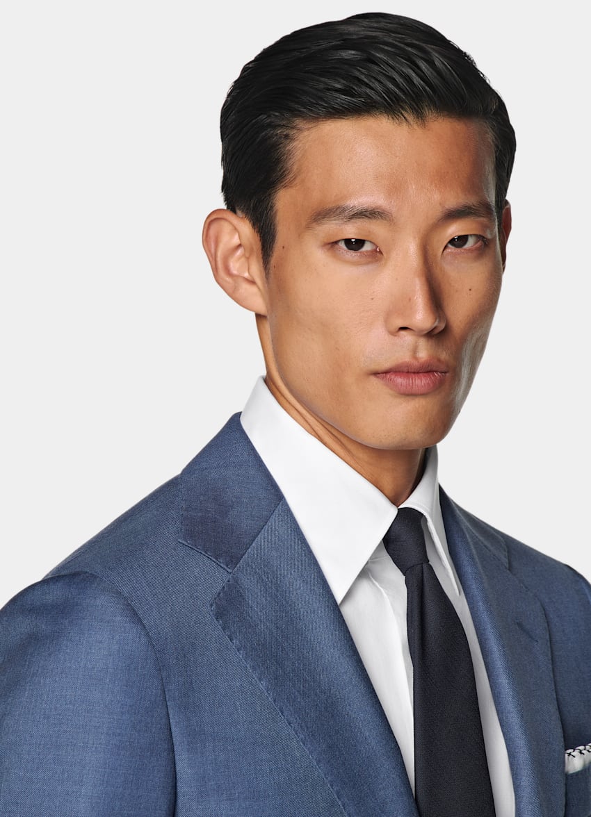Mid Blue Tailored Fit Havana Suit