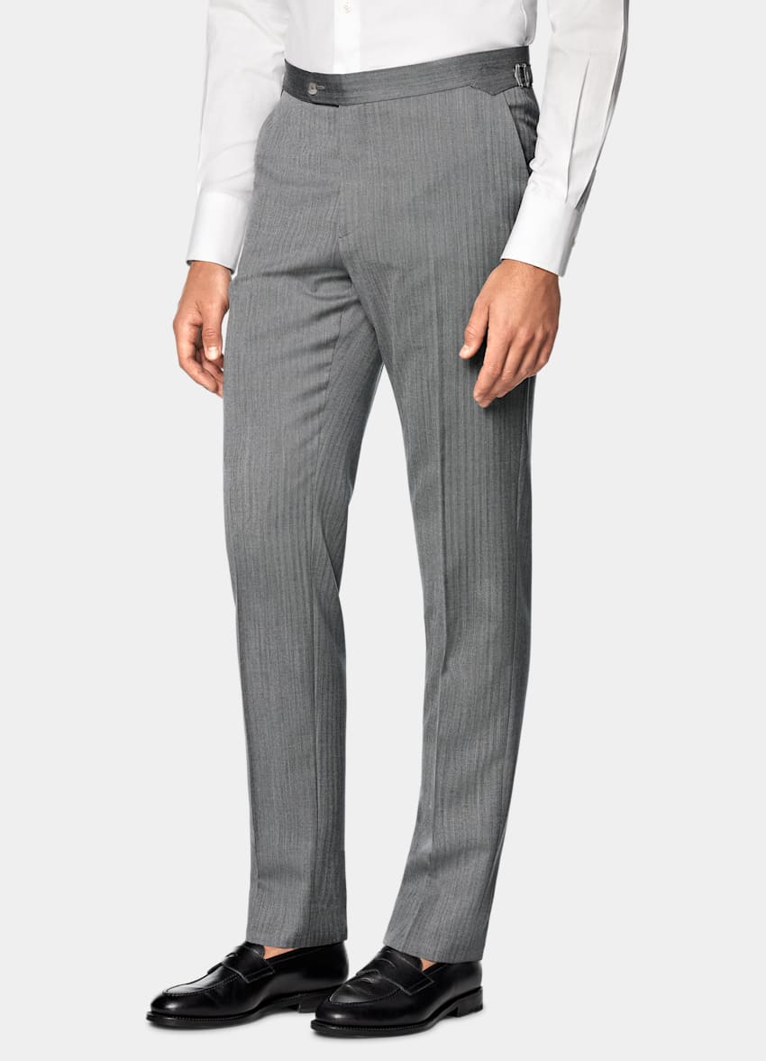 Mid Grey Herringbone Perennial Tailored Fit Havana Suit