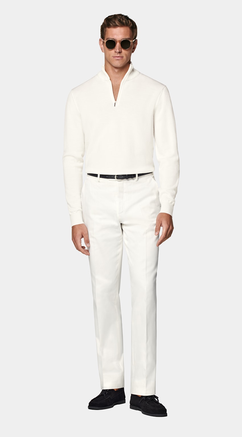Off-White Merino Half Zip