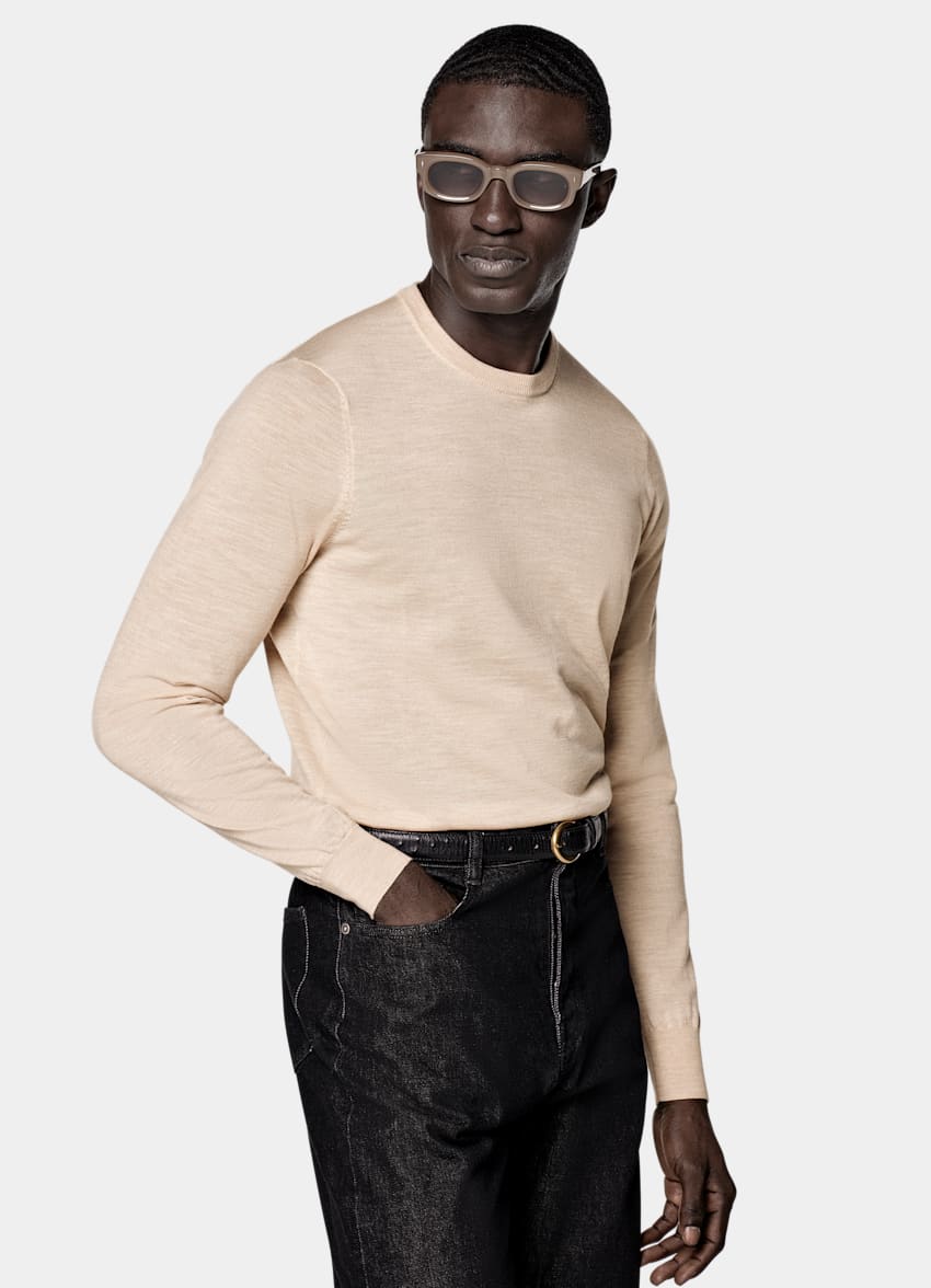 Sand Merino Crewneck