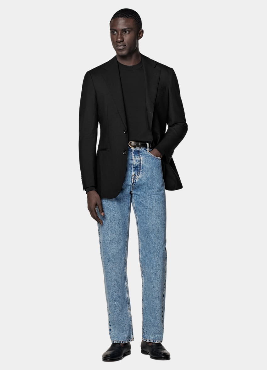 Black Tailored Fit Havana Suit Jacket