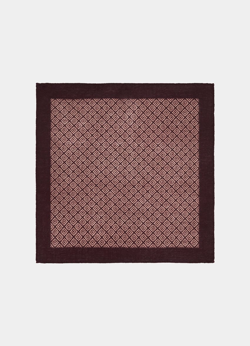 Burgundy Graphic Pocket Square