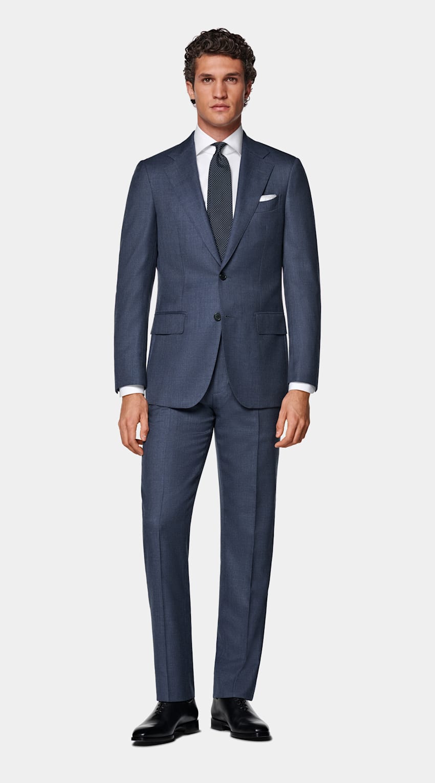 Mid Blue Tailored Fit Havana Suit