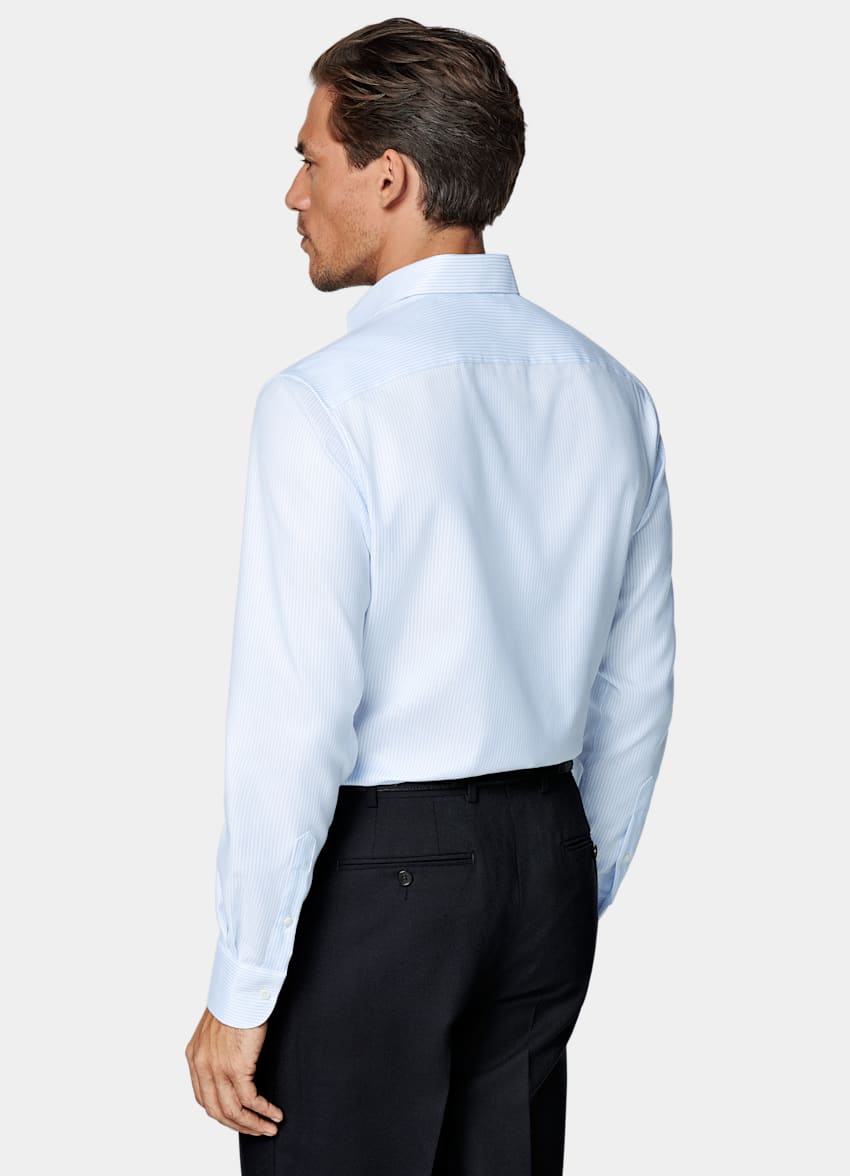 Light Blue Striped Oxford Shirt