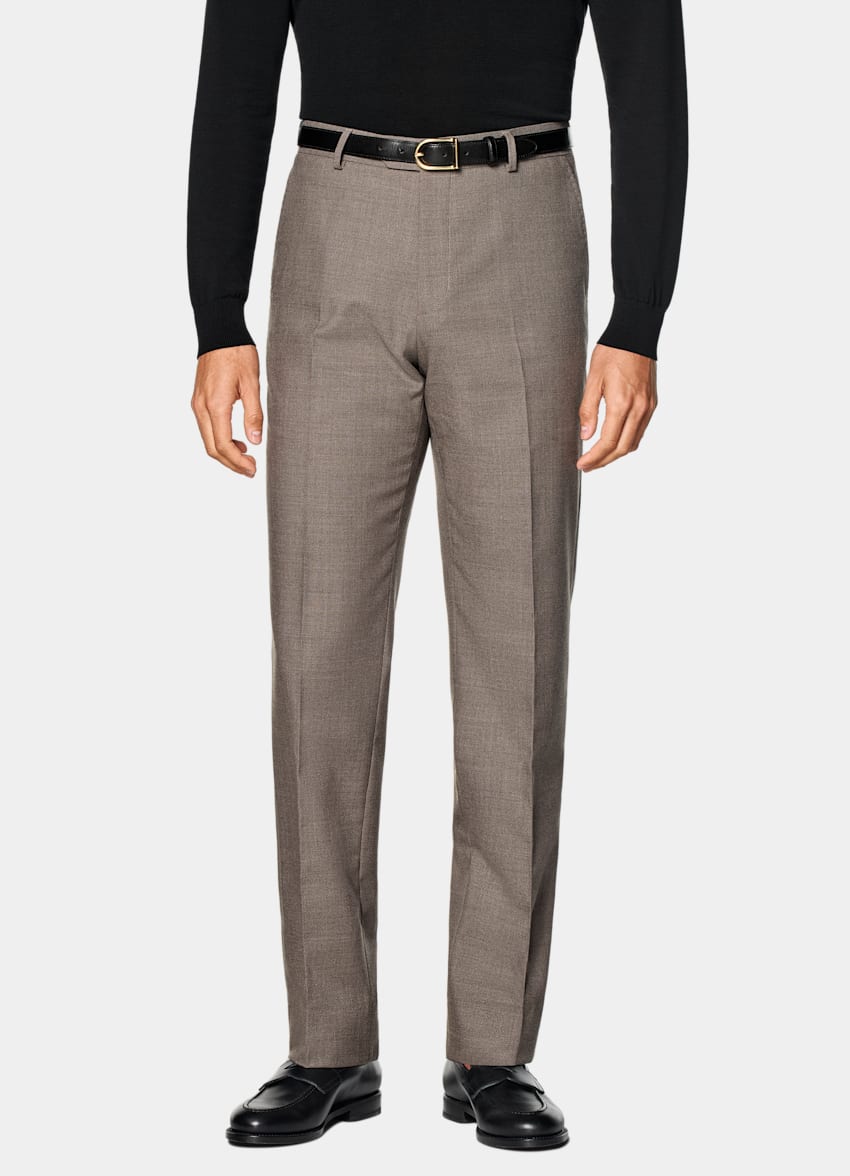 Taupe Straight Leg Pants