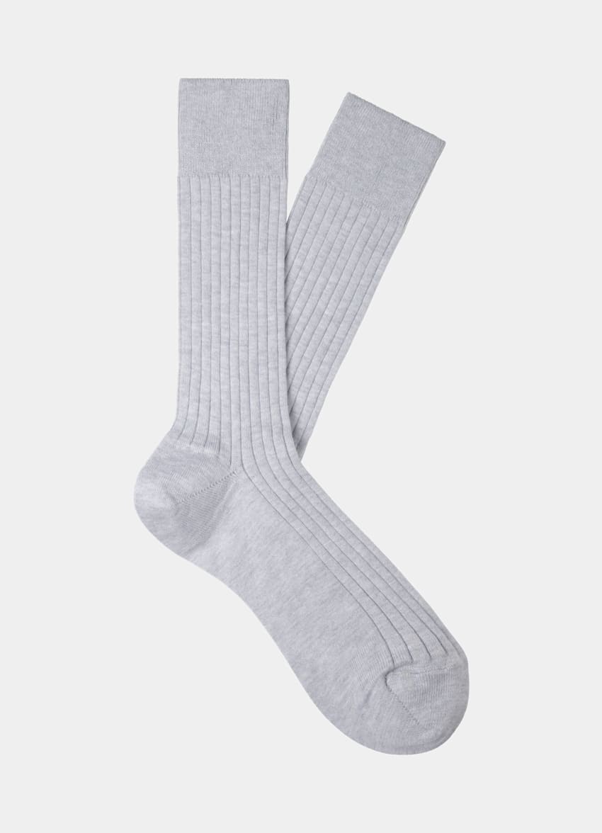 Dark Grey Ribbed Regular Socks