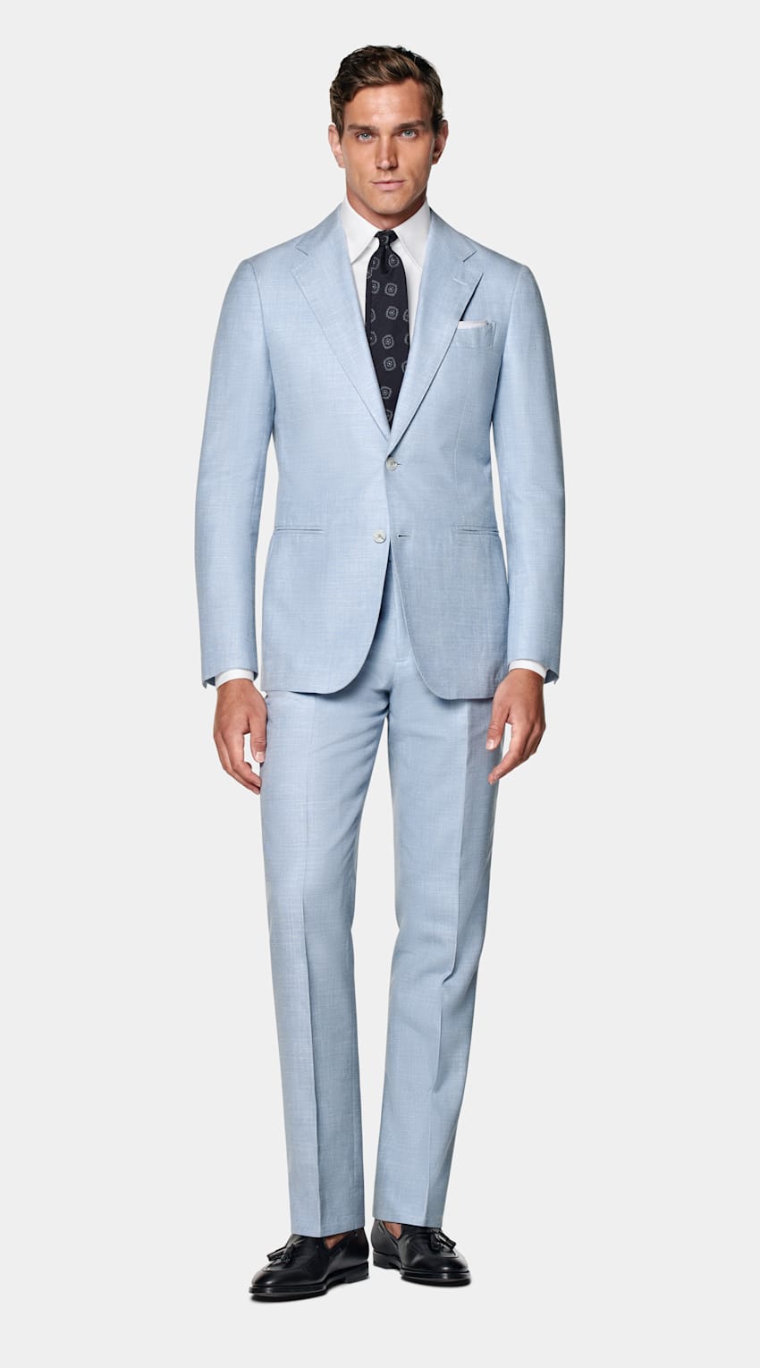 Light Blue Tailored Fit Havana Suit