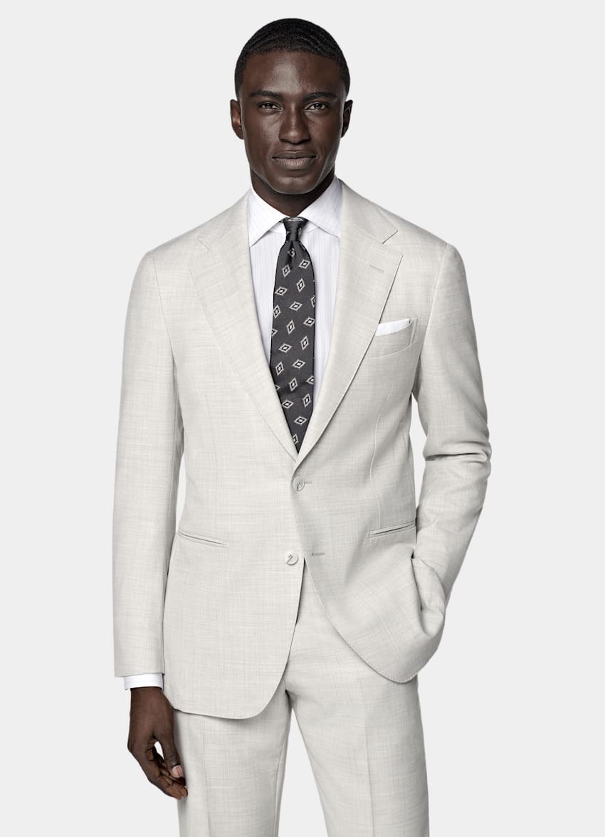 Light Grey Tailored Fit Havana Suit