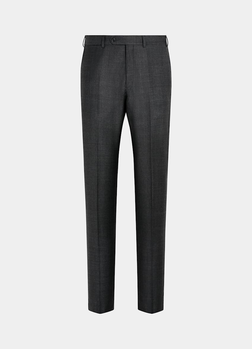 Mid Blue Slim Leg Straight Suit Pants