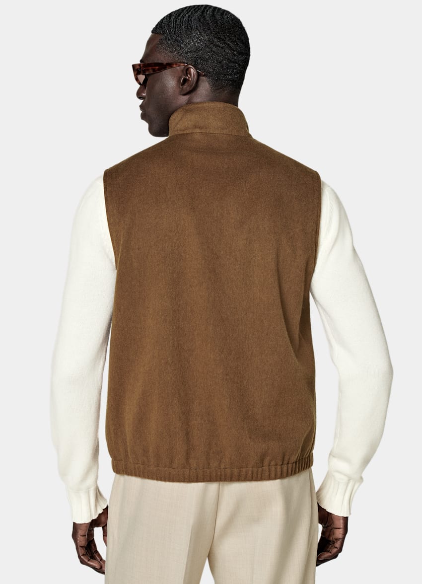 Mid Brown Zip Vest