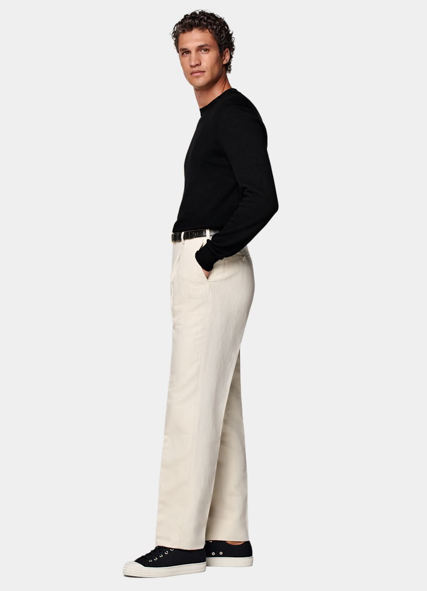 Sand Wide Leg Tapered Pants