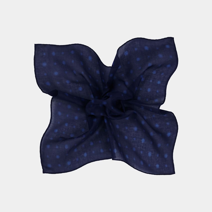 Blue Graphic Pocket Square
