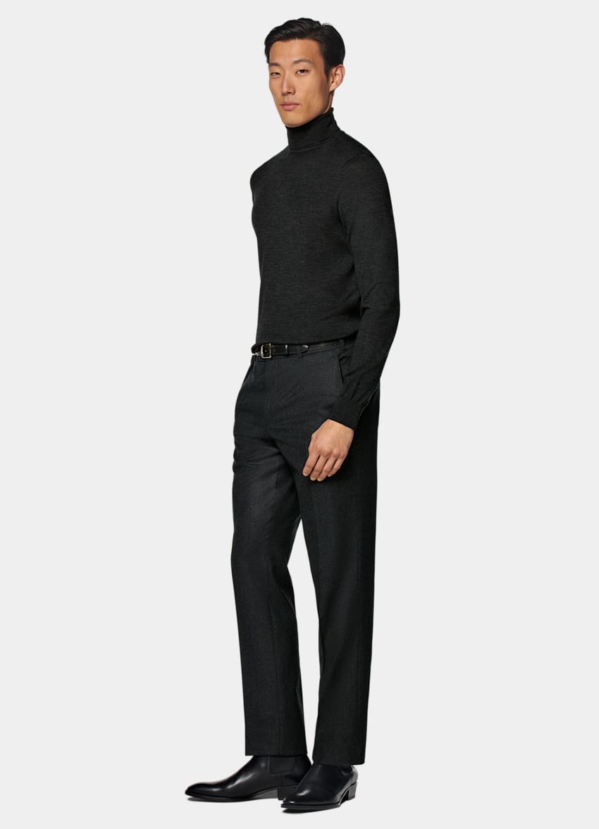 Dark Grey Merino Turtleneck