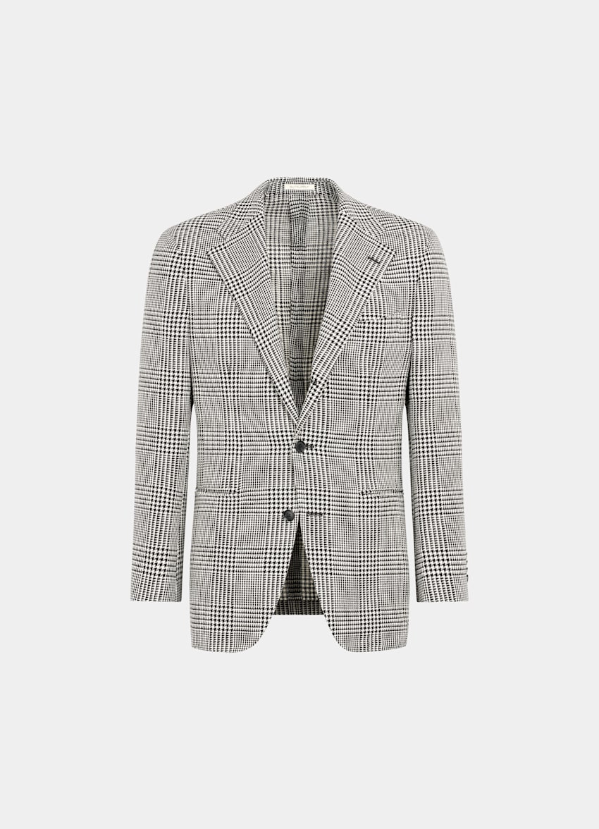 Light Taupe Checked Relaxed Fit Roma Blazer