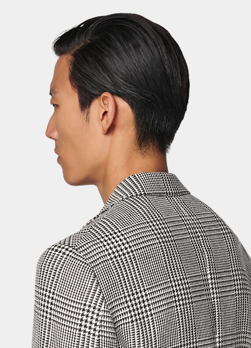 Black Checked Relaxed Fit Roma Blazer