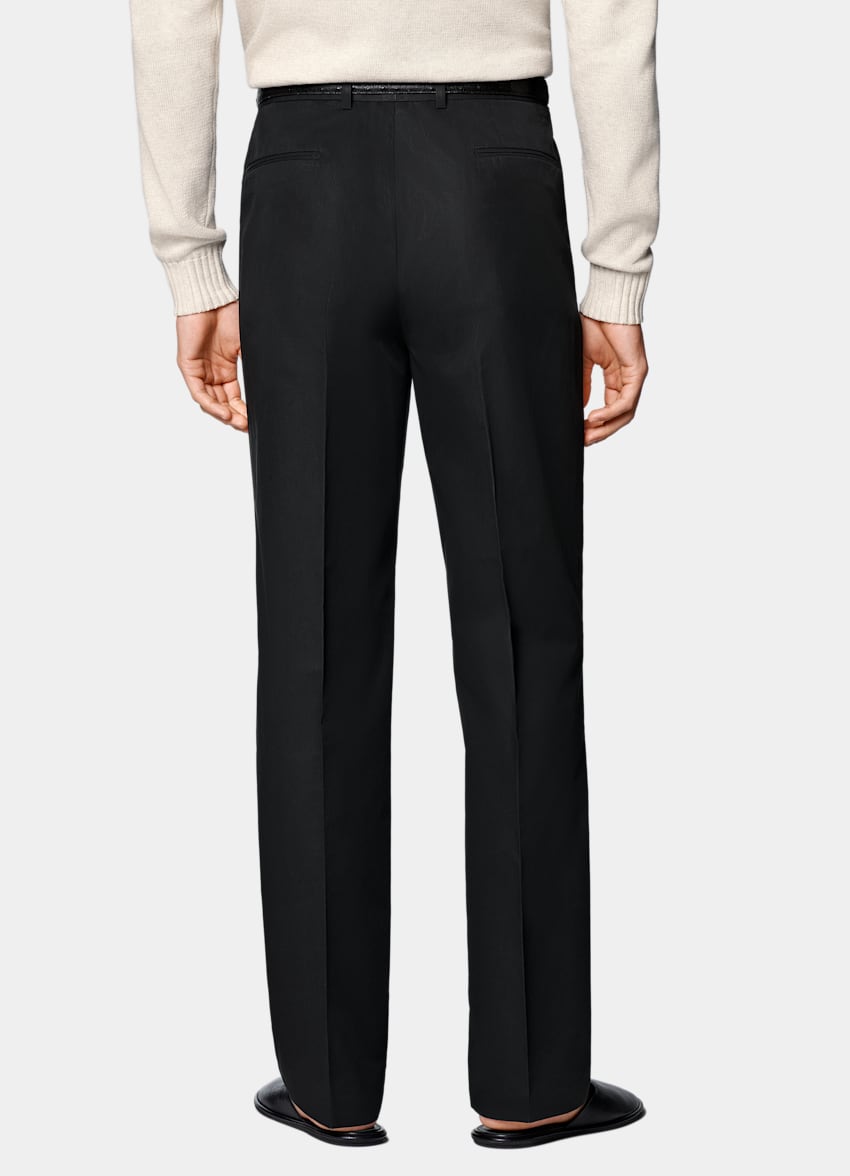 Black Wide Leg Straight Chinos