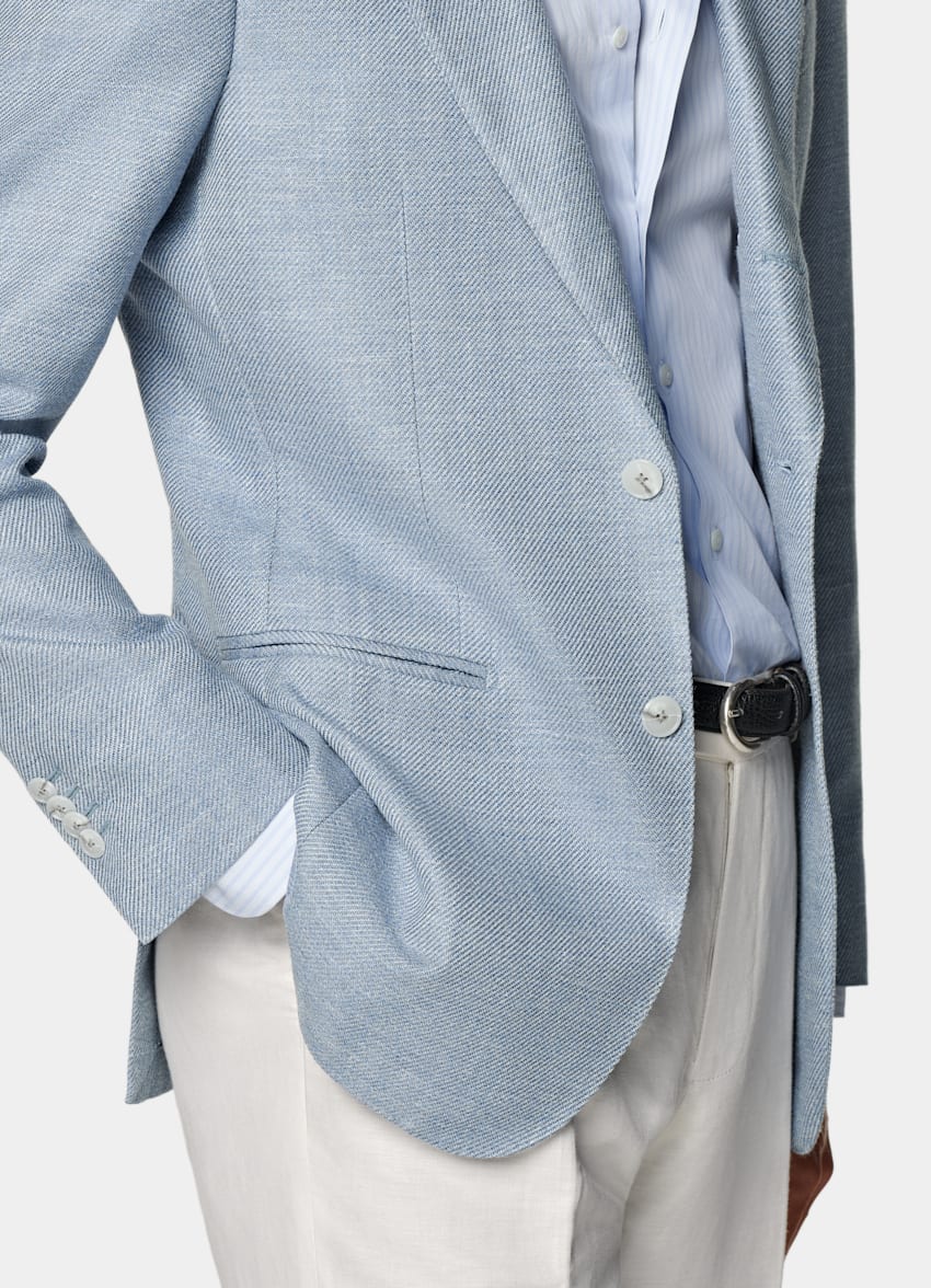 Light Blue Tailored Fit Havana Blazer