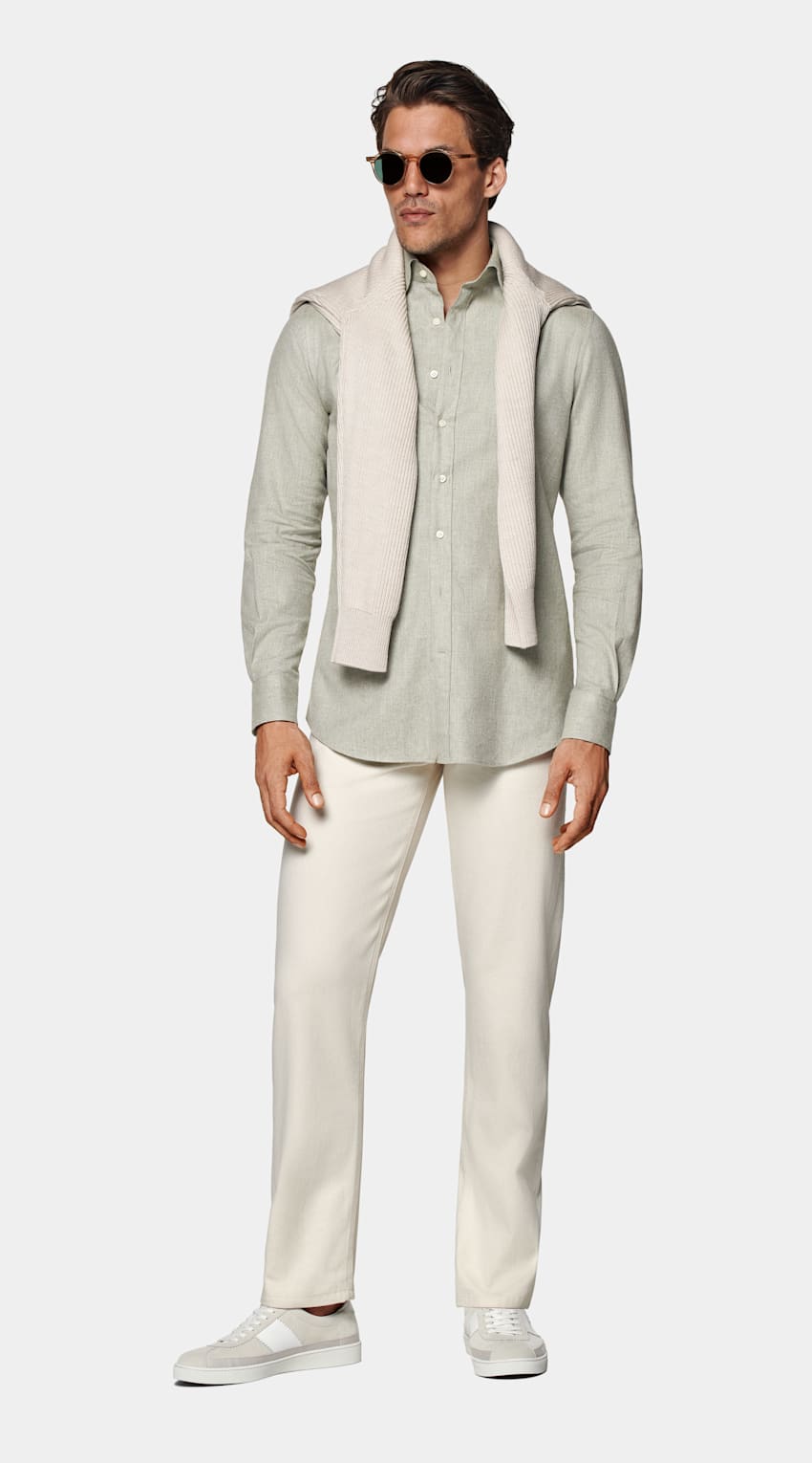 Light Green Tailored Fit Shirt