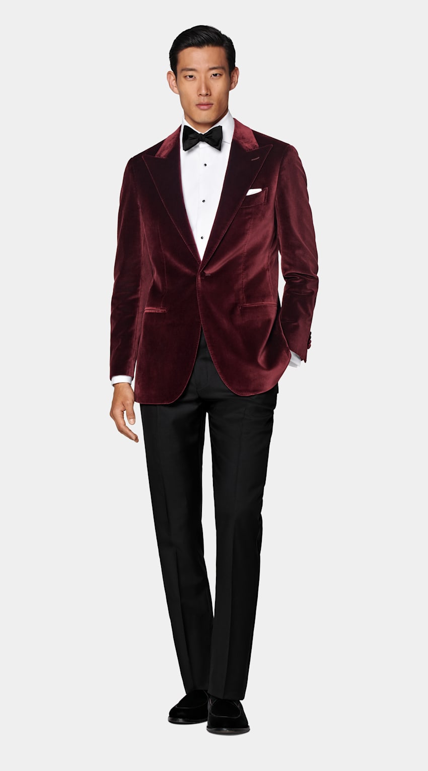 Burgundy Tailored Fit Havana Dinner Jacket