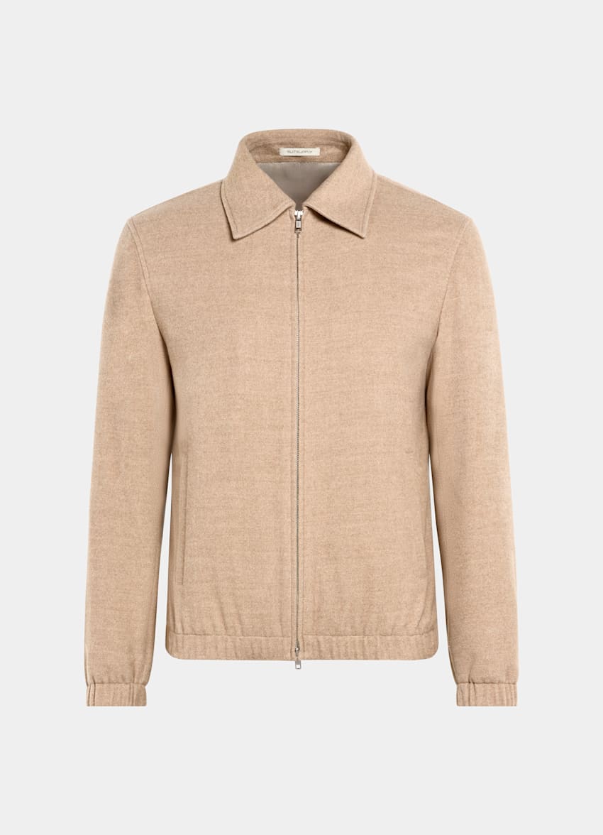 Light Brown Bomber Jacket