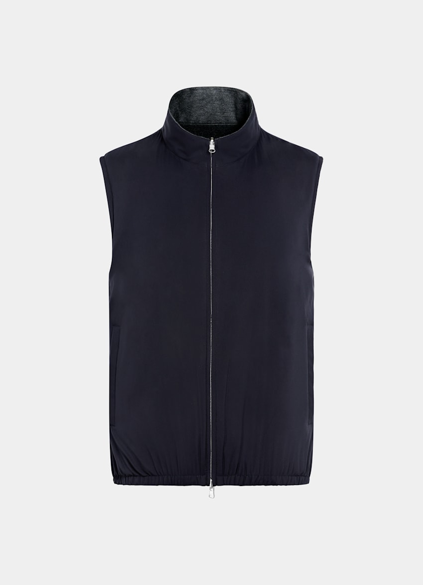 Black Reversible Light Padded Zip Vest