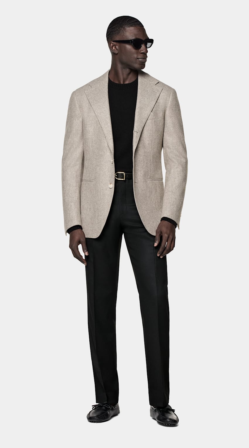Taupe Relaxed Fit Roma Suit Jacket