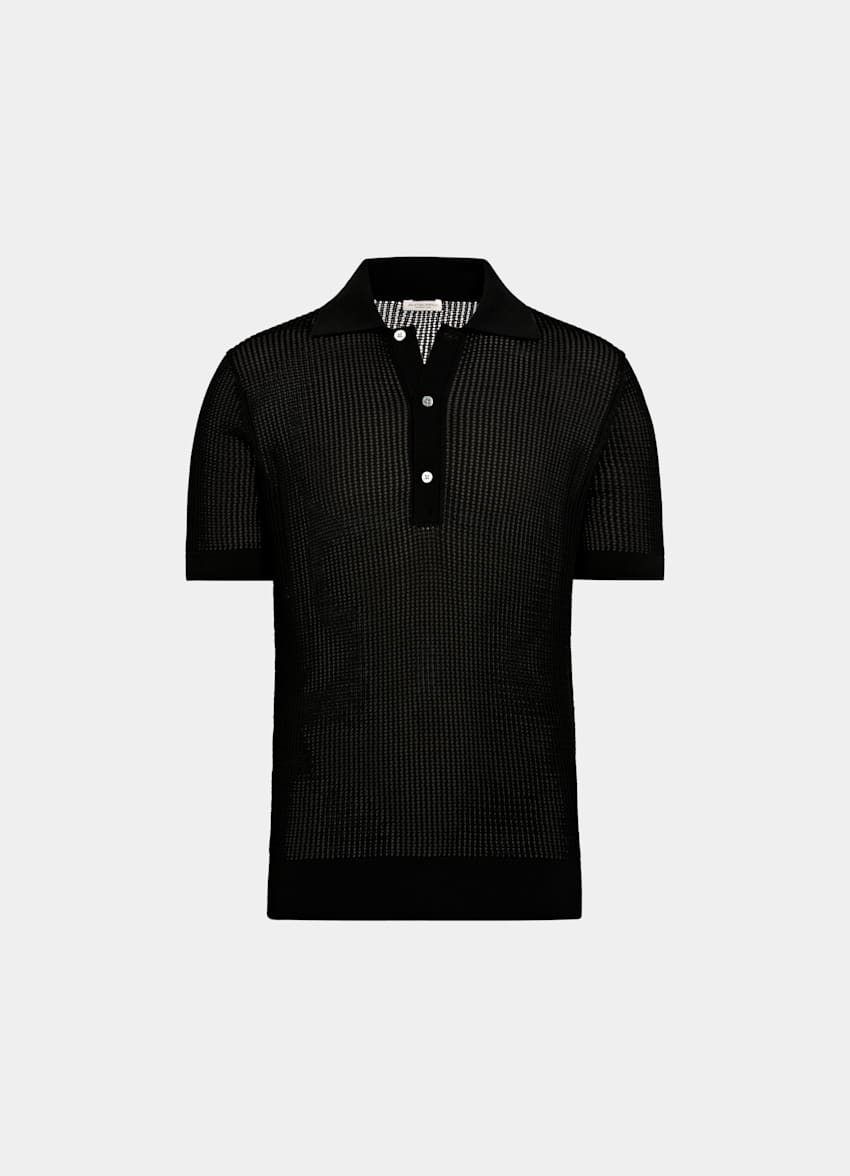 Mid Brown Crochet Polo