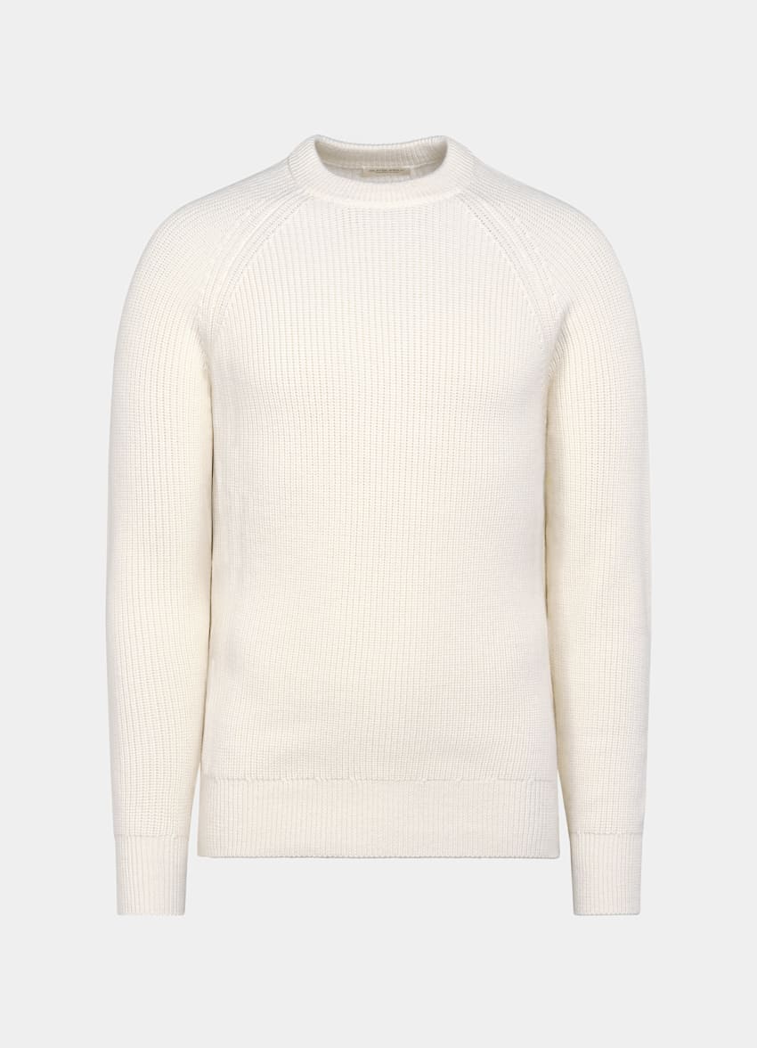Off-White Merino Ribbed Crewneck
