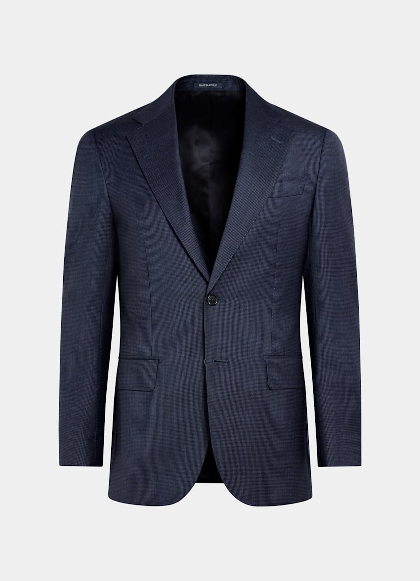 Navy Houndstooth Tailored Fit Havana Suit
