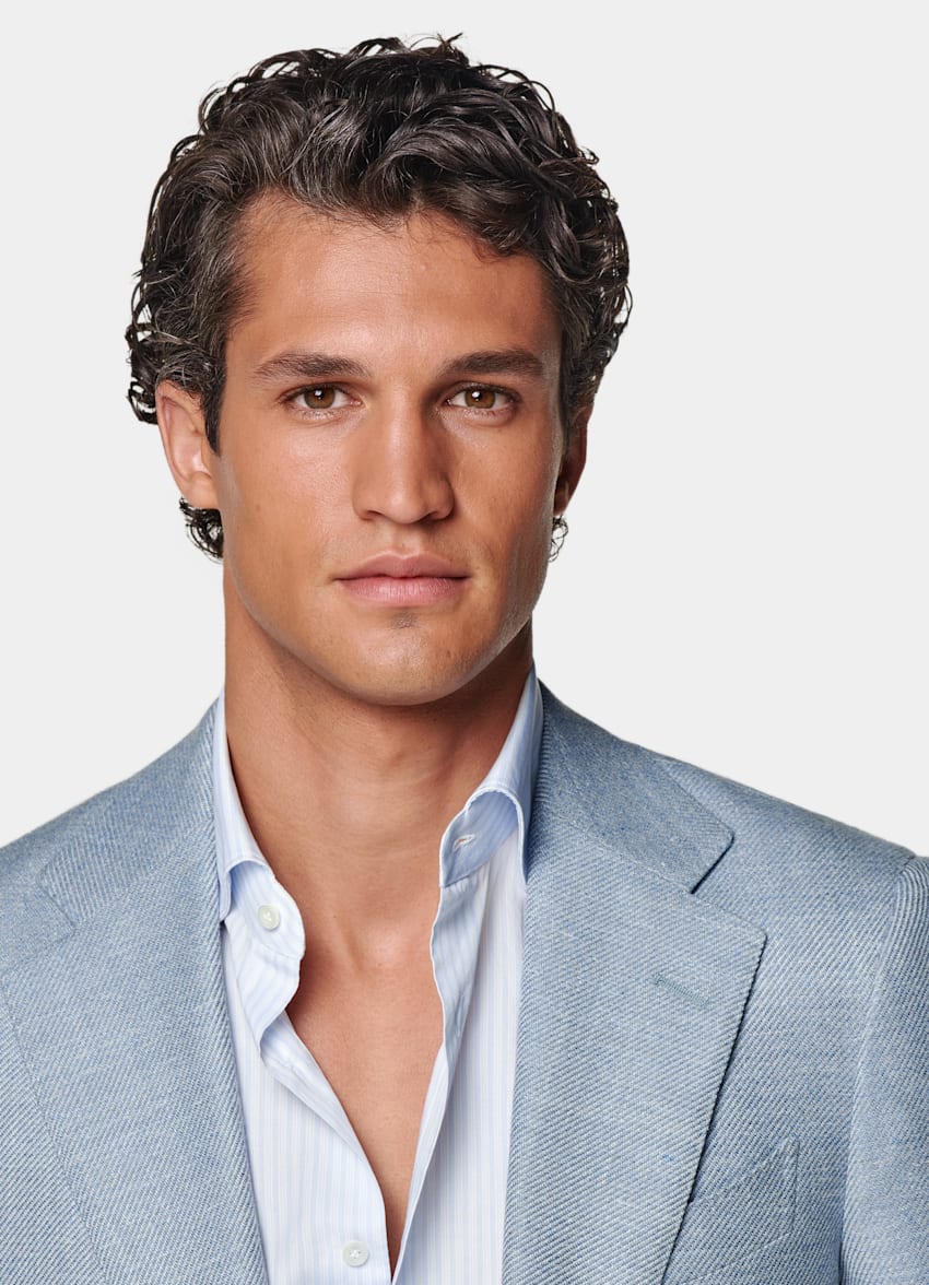 Light Blue Tailored Fit Havana Blazer