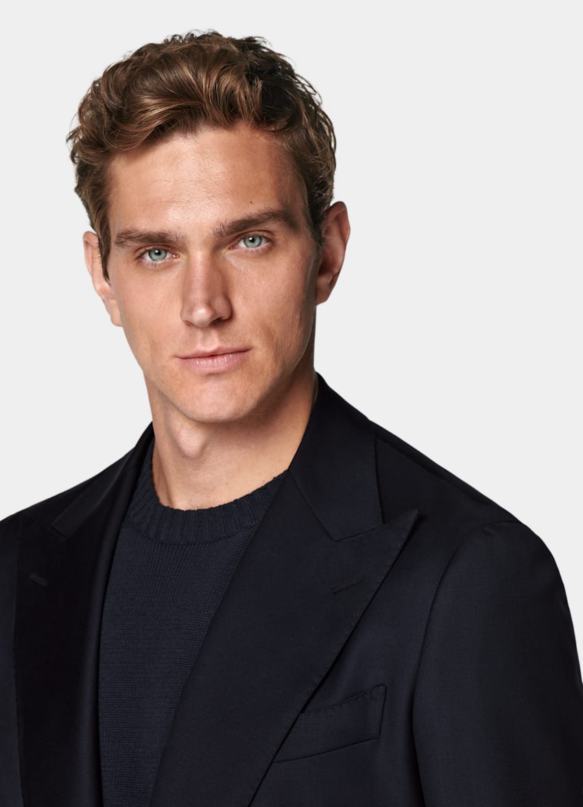 Navy Tailored Fit Havana Suit Jacket