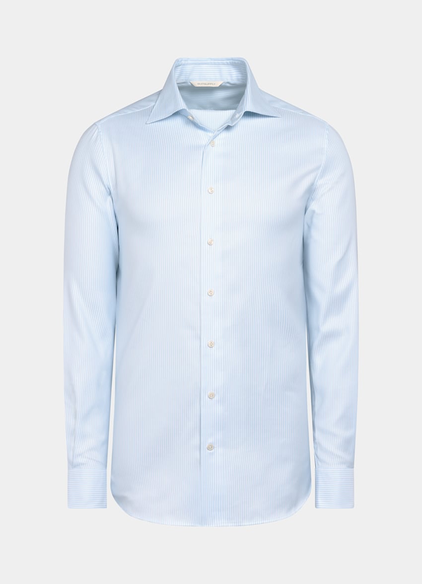Light Blue Striped Oxford Shirt