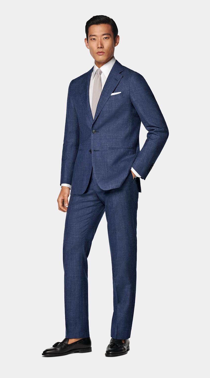 Mid Blue Tailored Fit Havana Suit