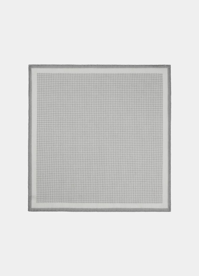Grey Houndstooth Pocket Square