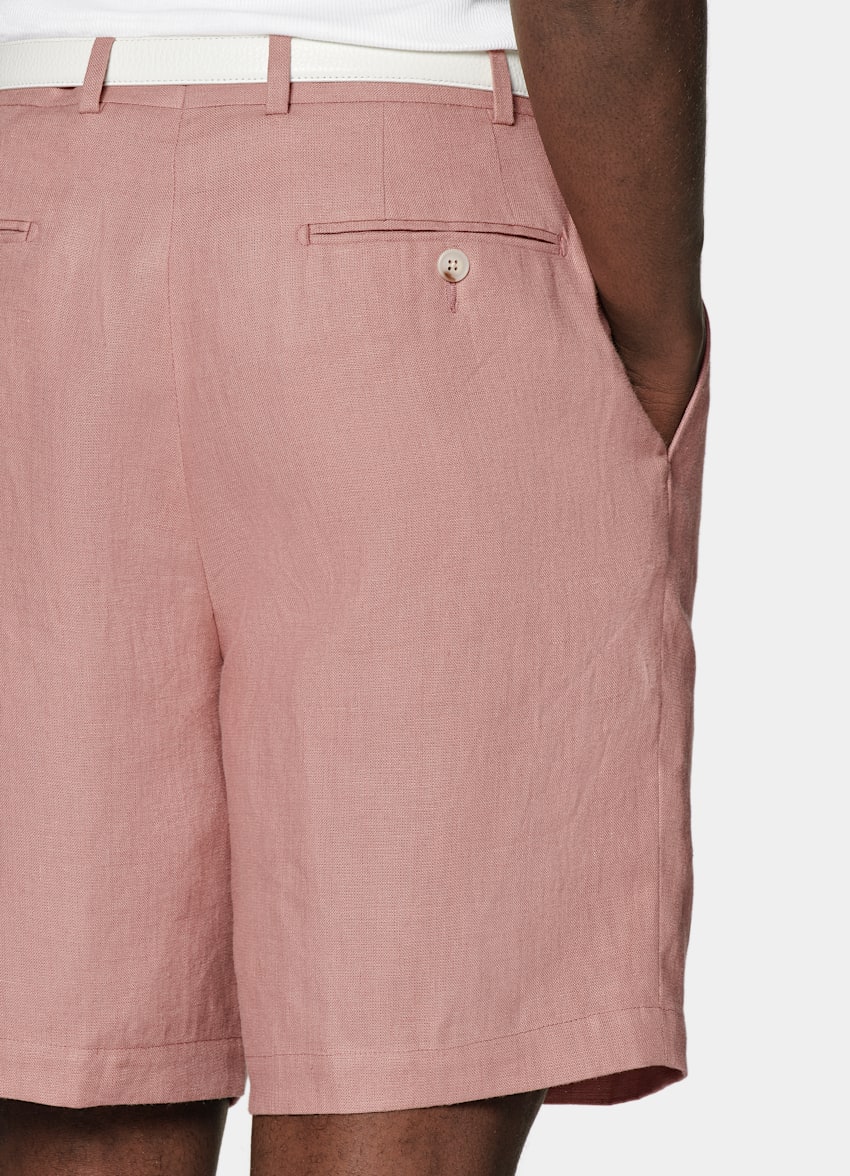 Pink Straight Leg Shorts