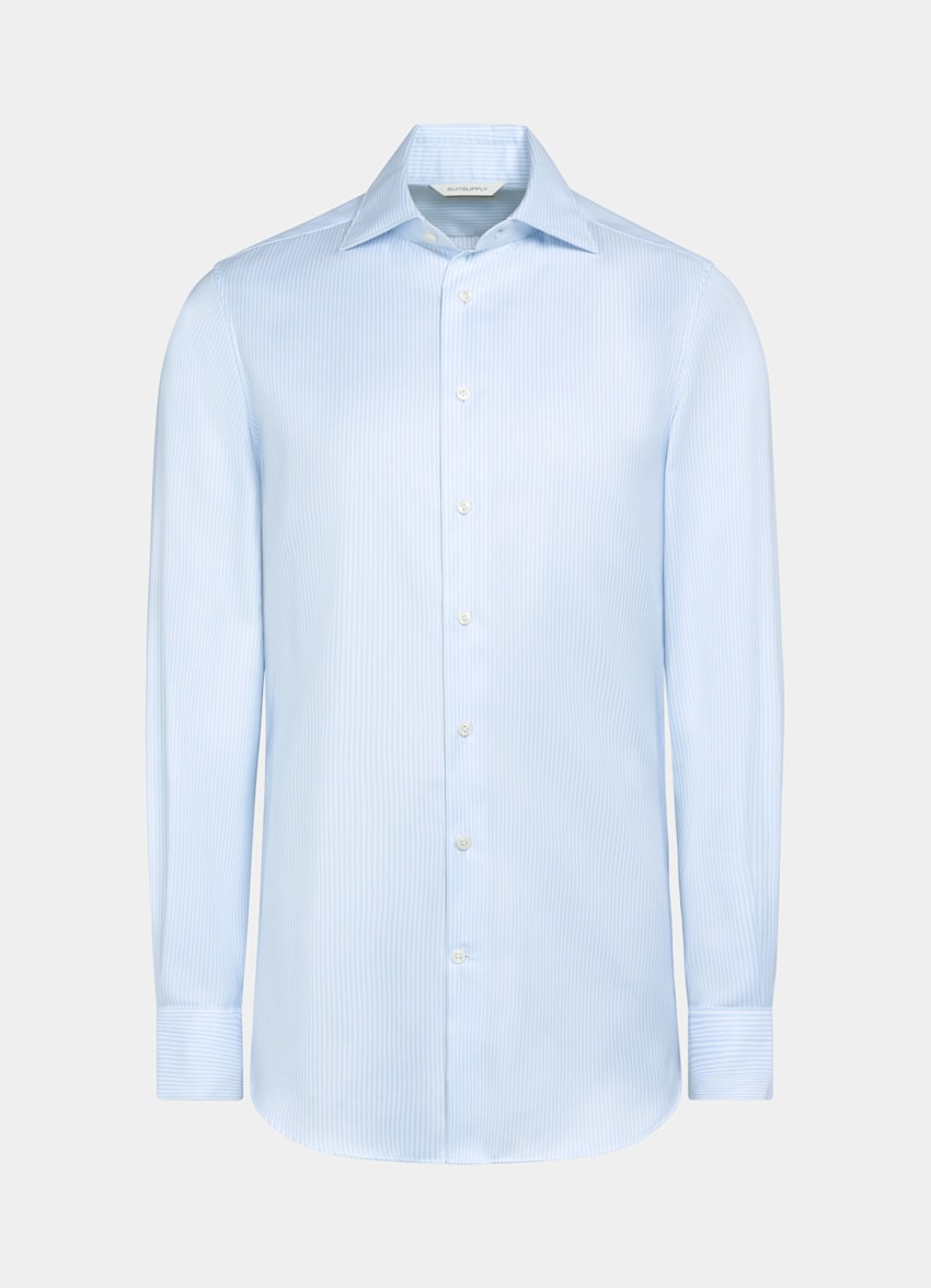 Light Blue Striped Oxford Extra Slim Fit Shirt