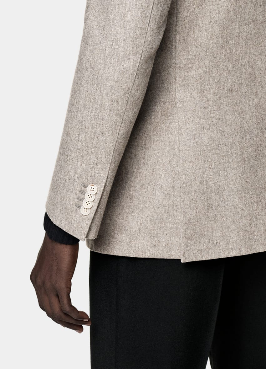 Taupe Relaxed Fit Roma Suit Jacket