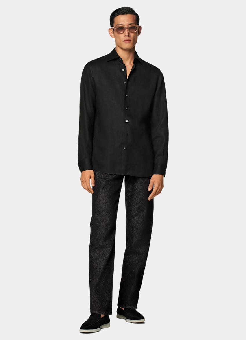 Black Tailored Fit Shirt