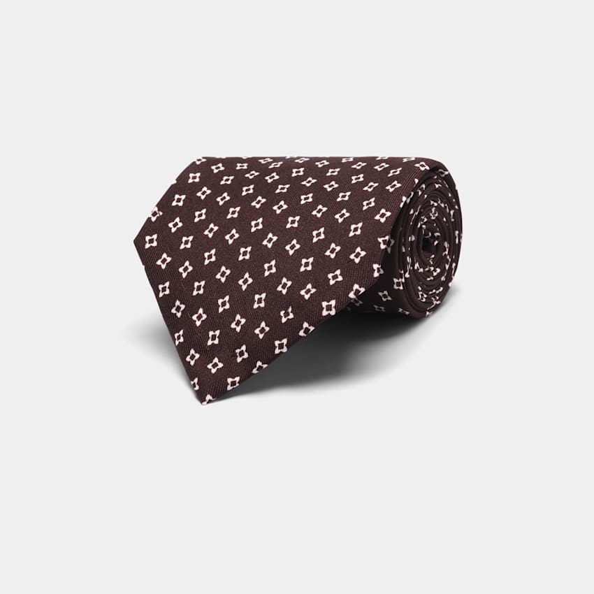 Brown Flower Tie