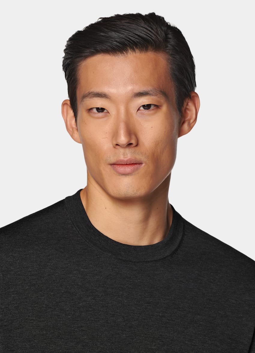 Dark Grey Short Sleeve Crewneck