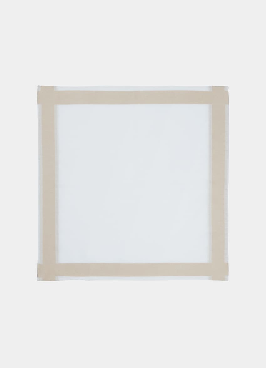 White Frame Pocket Square